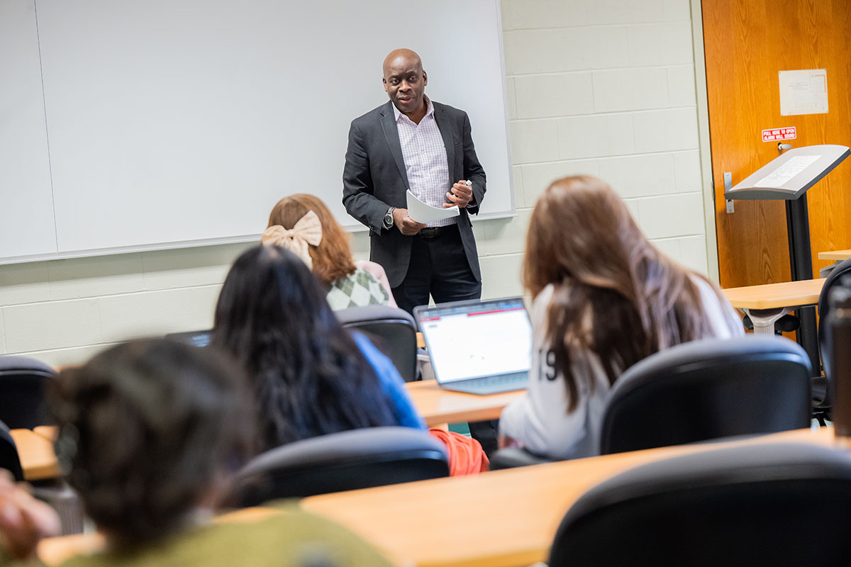 Dr. Jibril Gabriel Solomon teaching a class