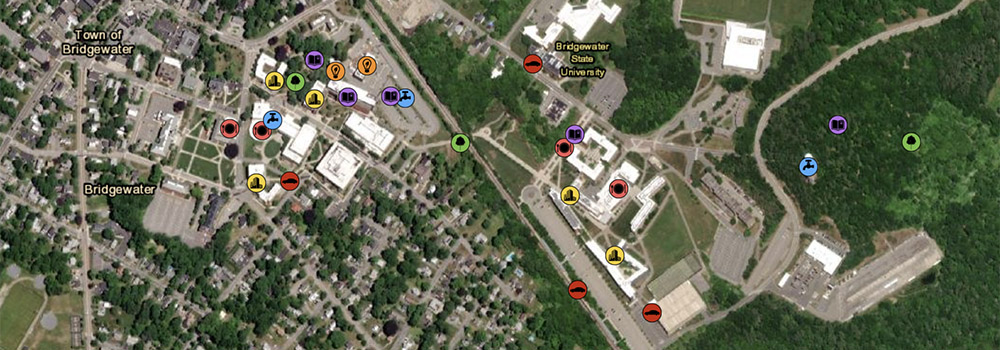 Screenshot of GIS map of sustainable resources in Bridgewater