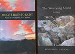 Covers of We Give Birth to Light and The Worrying Stone