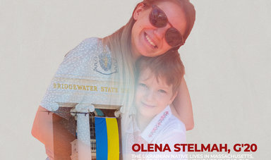 Olena with her brother Maxim