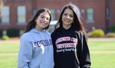 Vivian Almedia poses with her daughter Izabella
