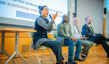 Dr Hannarae Lee speaking at BSU's AI Summit