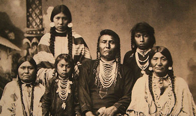 A photograph of Chief Joseph and his family, circa 1880
