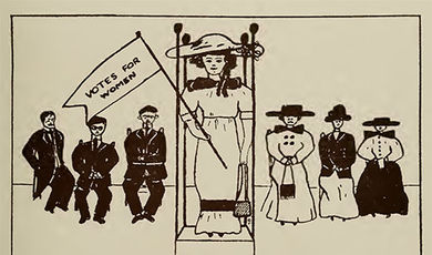 Votes for Women cartoon from 1912 Bridgewater Normal School yearbook