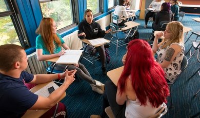 Students in a discussion