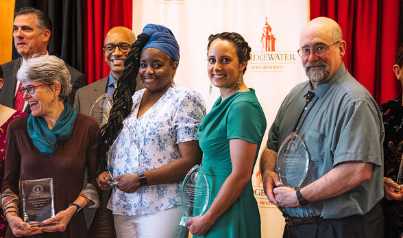Dr. Susan Eliason, Dr. T. Kevin McGowan, Dr. Castagna Lacet, Dr. Christina Hodel and Prof. Joseph Doyle at the Awards for Academic Excellence
