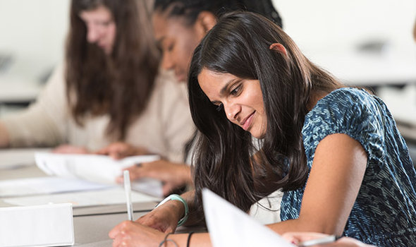 BSU Social Work students taking notes in class