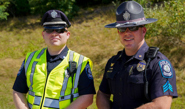 Two smiling BSUPD officers
