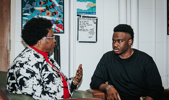Sharon Pitterson-Ogaldez counseling a student in the LGCIE office