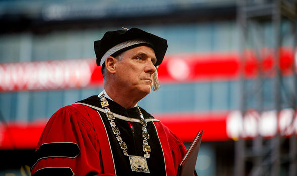 BSU President Fred Clark in commencement regalia