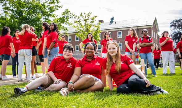 2024 Orientation leaders on Boyden quad