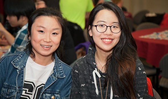 international students at event
