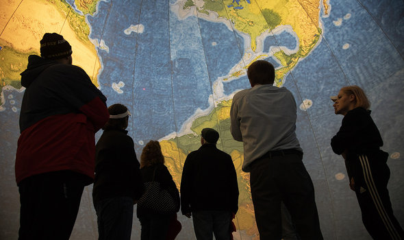 The view from inside a Project EarthView globe