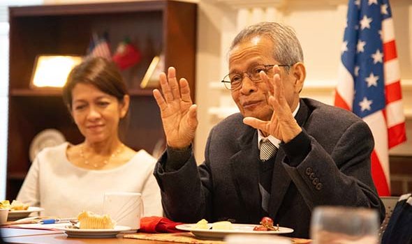 Representative speaks during a Minnock Center event