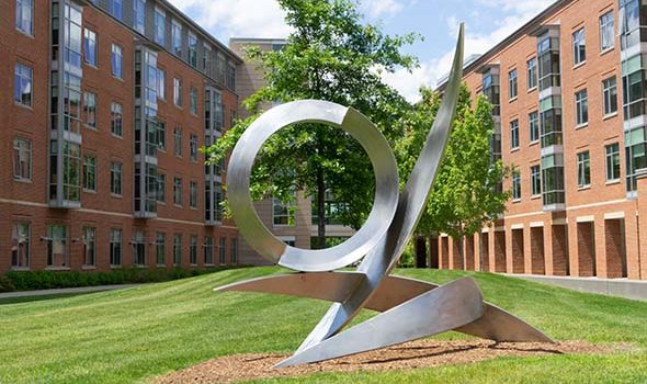 A sculpture on BSU's campus