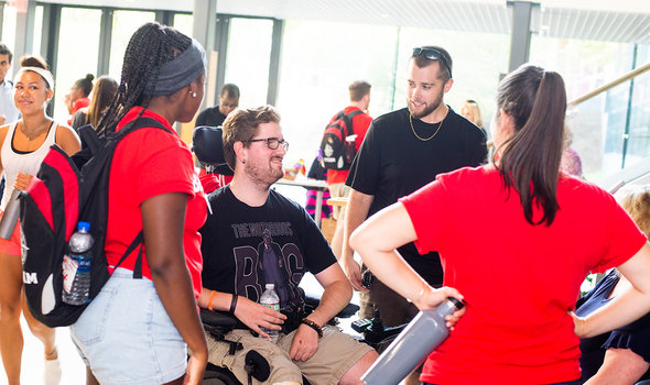 Transfer students socializing